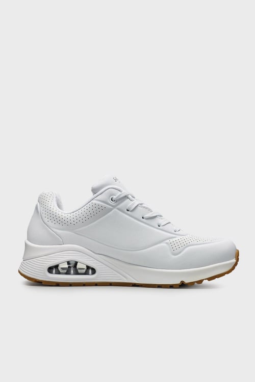 Uno Logolu Kalın Taban Sneaker Kadın Ayakkabı 73690 WHT BEYAZ