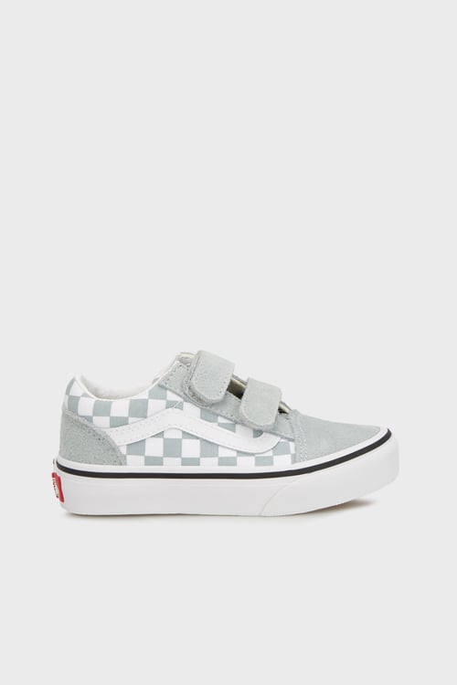 Vans Old Skool V Kareli Süet Sneaker Unisex Çocuk Ayakkabı VN000CYAEPO1 AÇIK YEŞİL-KREM