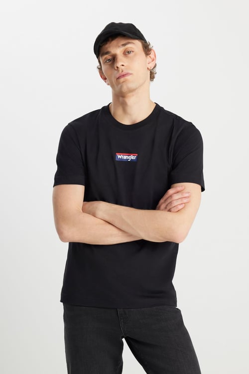 Wrangler % 100 Pamuk Regular Fit Bisiklet Yaka Erkek T Shirt W2510527001 SİYAH
