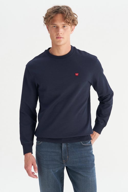 Wrangler Pamuklu Regular Fit Bisiklet Yaka Erkek Sweat W2520255 410 LACİVERT