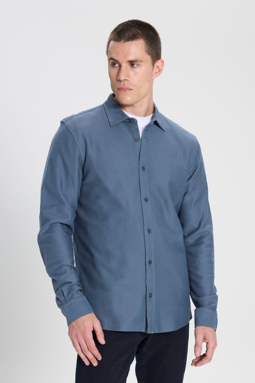 Wrangler Pamuklu Regular Fit Klasik Yaka Erkek Gömlek W242585 315 KOYU MAVİ