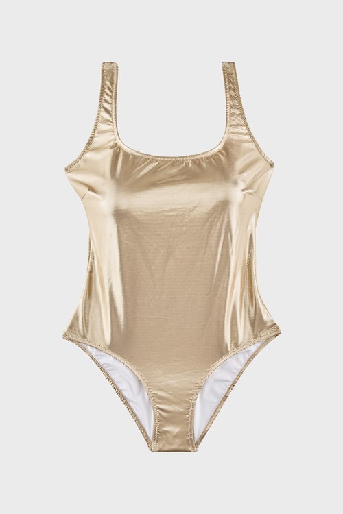 Zelma Gold Uv Korumalı Parlak Kadın Mayo SM2644000011 ALTIN
