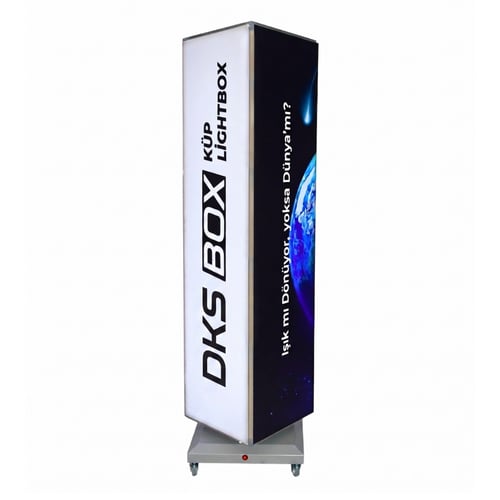 DKS RS112 ışıklı 360° dönen tabela lightbox 40x120 cm kiralama