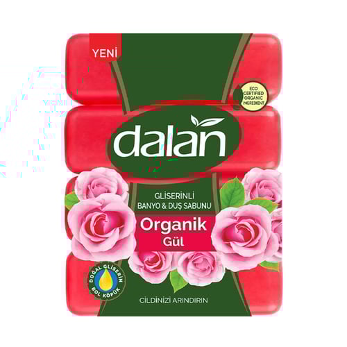 DALAN GLİSERİNLİ BANYO & DUŞ SABUNU 4LÜ 600GR ORGANİK ROSA