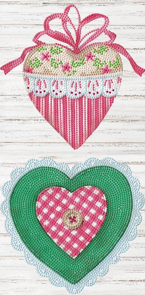 Diamond Dotz Elmas Mozaik Tablo Işıldayan Kalpler – 20 x 40 cm