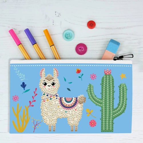 Elmas Mozaik Tablo 19.1-x-10.9cm Lama Desenli Cüzdan Boncuk Yapıştırma Kiti