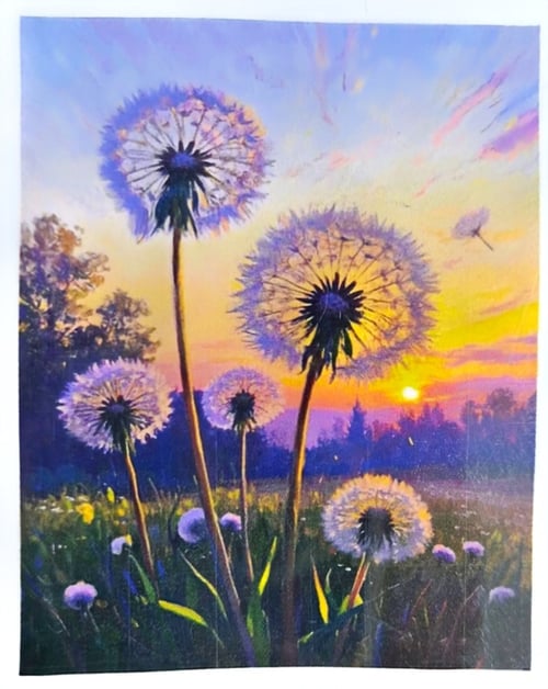 Elmas Mozaik Tablo, 30x40  Karahindiba Boncuk Yapıştırma Kiti  