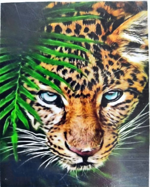 Elmas Mozaik Tablo, 30x40  Leopar Boncuk Yapıştırma Kiti  