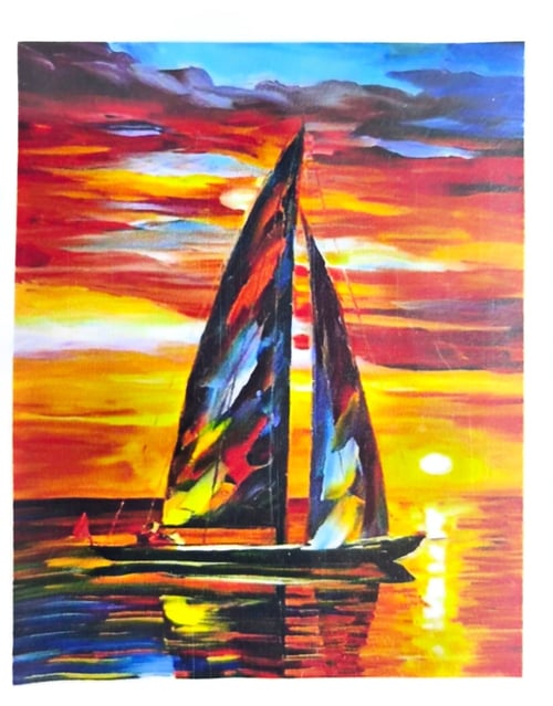 Elmas Mozaik Tablo, 30x40  Yelkenli Boncuk Yapıştırma Kiti  