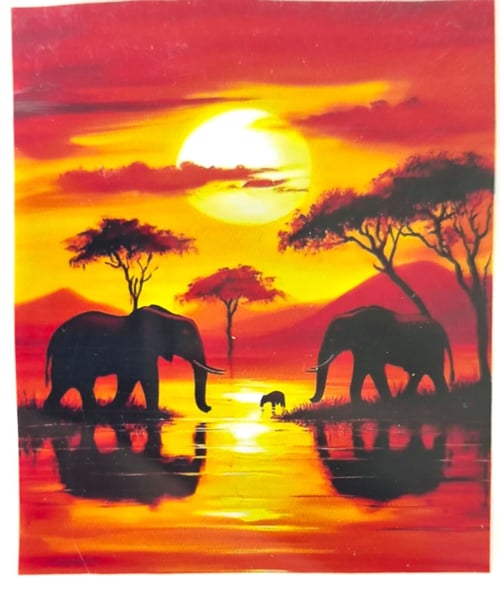 Elmas Mozaik Tablo, 50x65cm Savana Boncuk Yapıştırma Kiti 