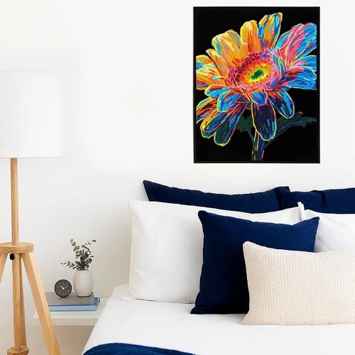 Elmas Mozaik Tablo Neon Gerbera – 46 x 36 cm