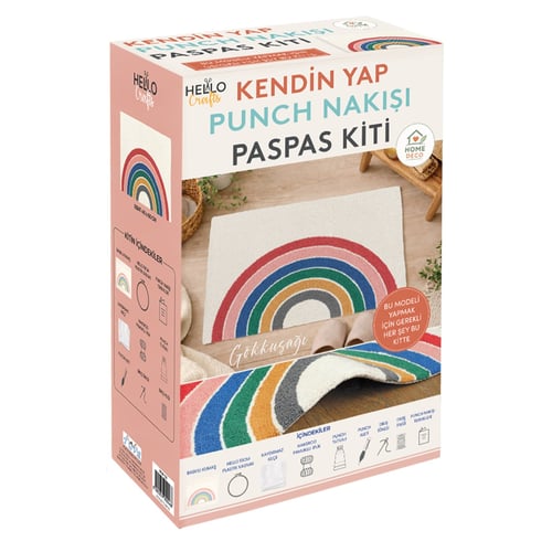Hello Crafts Punch Paspas Kiti, Kendin Yap Punch Seti, Gökkuşağı Desen
