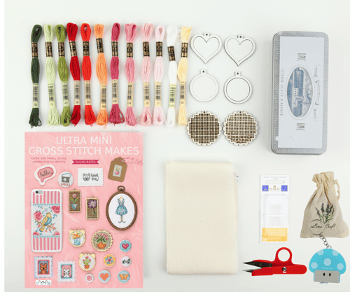 Mini Kanaviçe Seti - Ultra Mini Cross Stitch Makes Kitabı