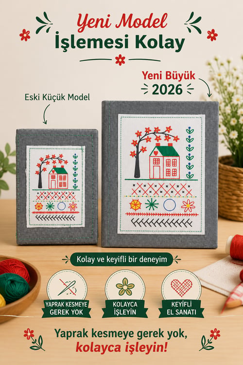 Nakış Örnekleri Kitabı, Başlangıç İçin Dikiş Kitabı, Yeni Büyük Boy Eğitici Nakış Kiti
