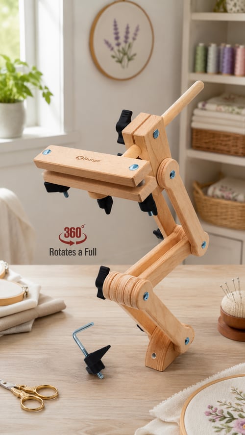 Nurge Masa Bağlantılı Kasnak Standı, 360° Döner, Kalın Kasnak Tutabilir 190-16
