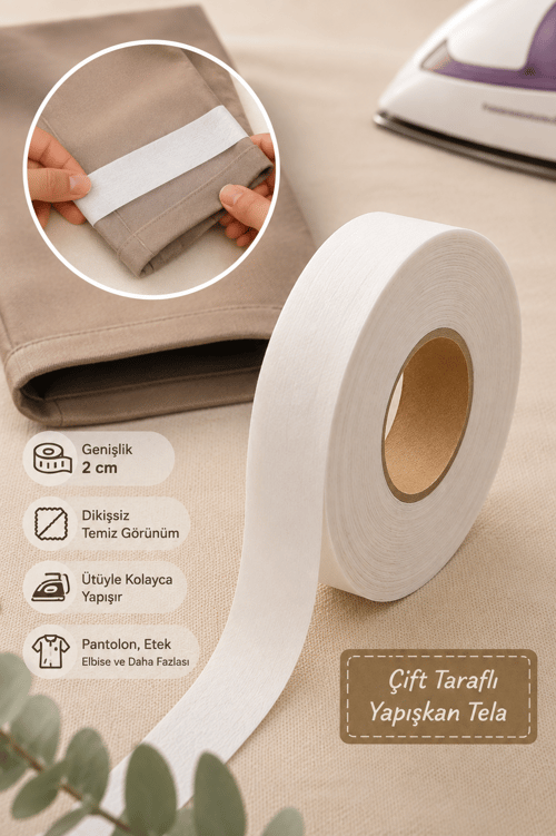 Paça Telası 2cm, Çift Taraflı Yapışkan Şerit Tela