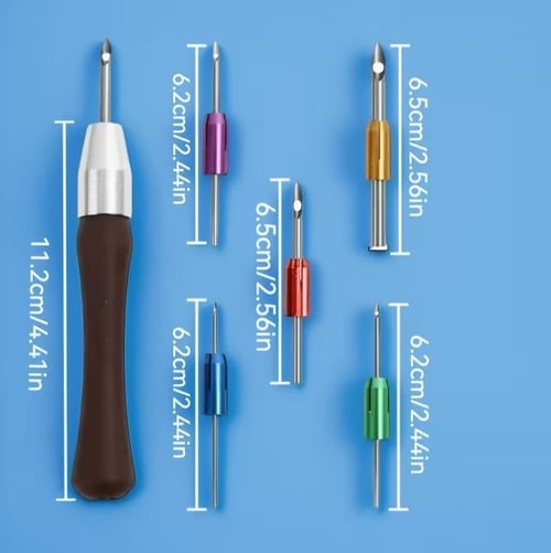 Punch İğnesi Seti, 5 İğneli, Silikon Saplı Premium Punch İğnesi 1. Kalite 