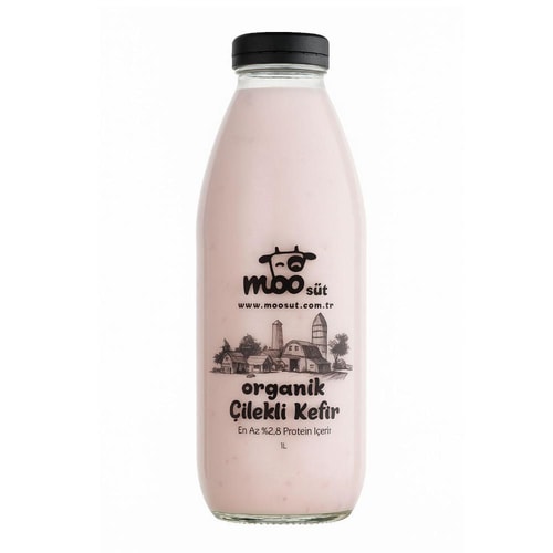 Çilekli Kefir (1lt) MOO