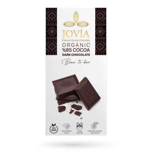 Organik %85 Bitter Sade Çikolata (85 gr) Jovia