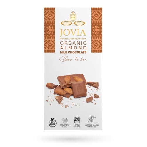 Organik Bademli Sütlü Çikolata (85 gr) Jovia