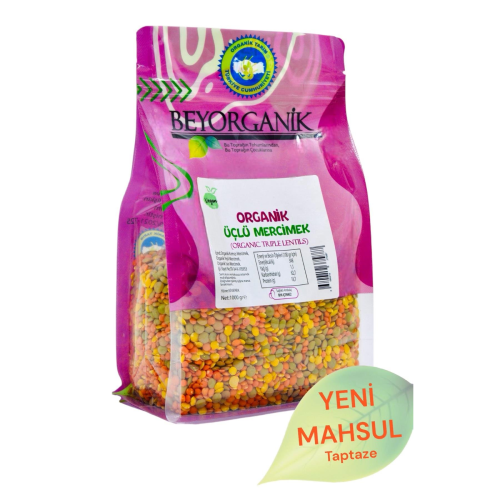 Organik Çorbalık Tahıl Karışımı, Anadolu-Üçlü (1000 gr) Beyorganik(Pestisit ve Aflatoksin Analizli)