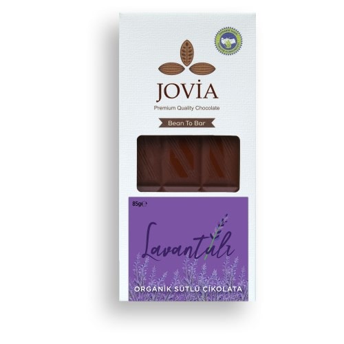Organik Lavantalı Sütlü Çikolata (85 gr) Jovia