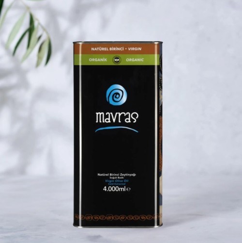 Organik Natürel Birinci Zeytinyağı, Soğuk Sıkım (4 lt) Mavras