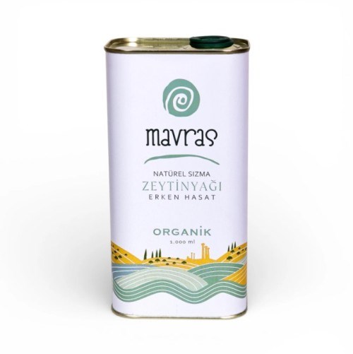Organik Natürel Sızma Zeytinyağı, Soğuk Sıkım (1 litre) Mavras