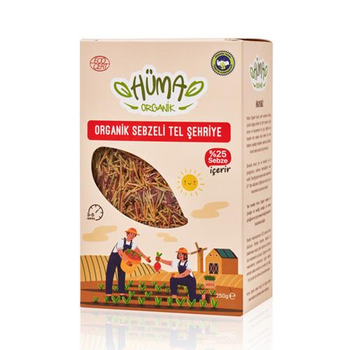 Organik Sebzeli Tel Şehriye (250 gr) Hüma Organik