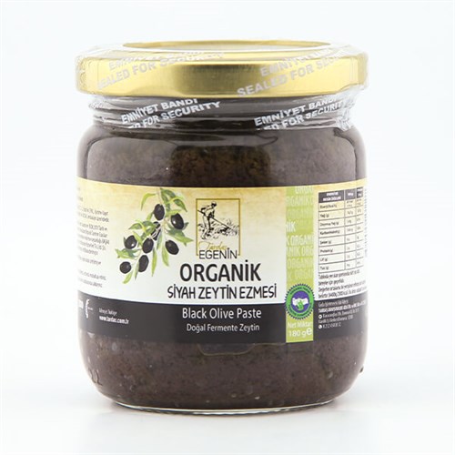 Organik Siyah Zeytin Ezmesi (195 gr) Egenin