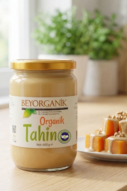 Organik Tahin (600gr) (SALMONELLA ANALİZLİ) Beyorganik