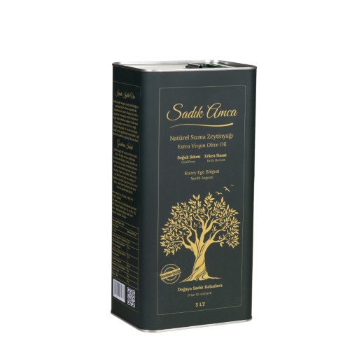 Premium Erken Hasat Soğuk Sıkım Natürel Sızma Zeytinyağı (5 LT) Sadık Amca