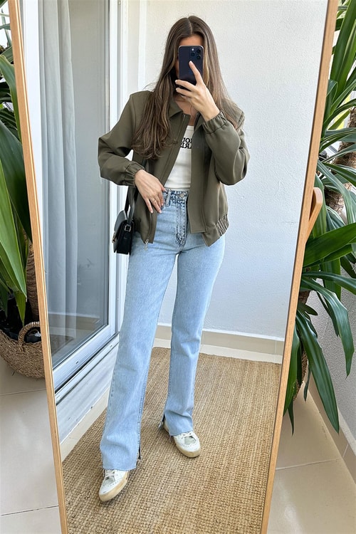 3175 Yırtmaçlı Açık Mavi Jean