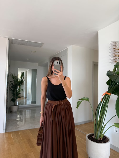 Askılı Triko Atlet - Siyah
