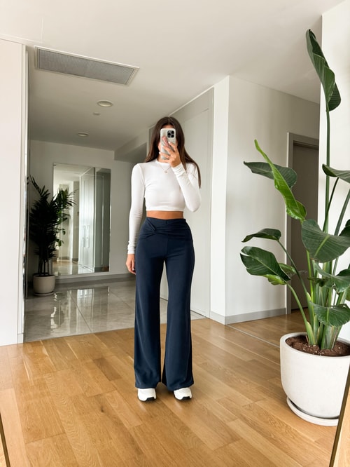 Beli Düğüm Detaylı Model Pantolon-İndigo