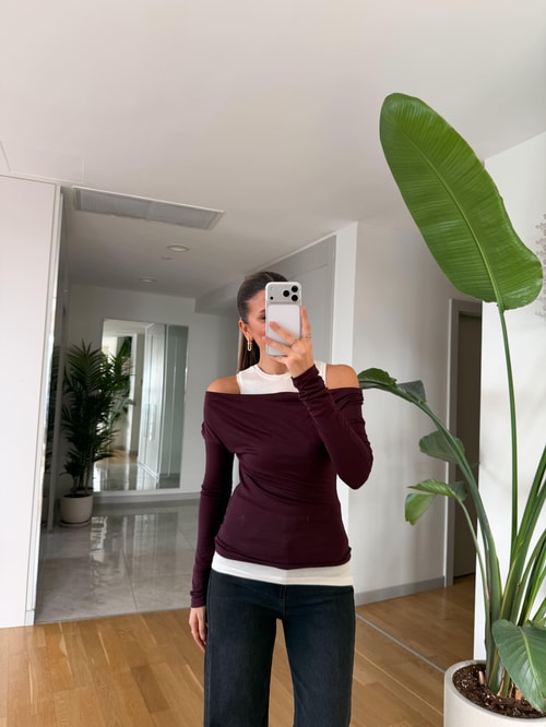 Catherine Basic Atlet Detaylı Bluz - Mürdüm