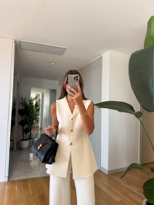 Çelik Örme Yelek - Taş