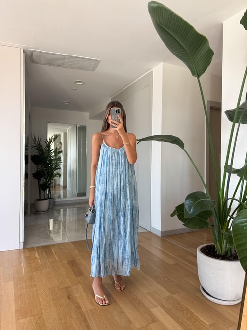 Cloud Askılı Elbise - Mavi 