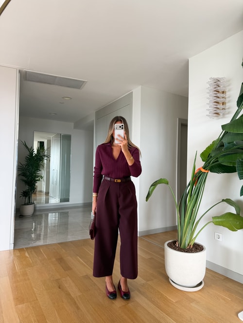 Cs Havuç Kesim Pantolon - Bordo