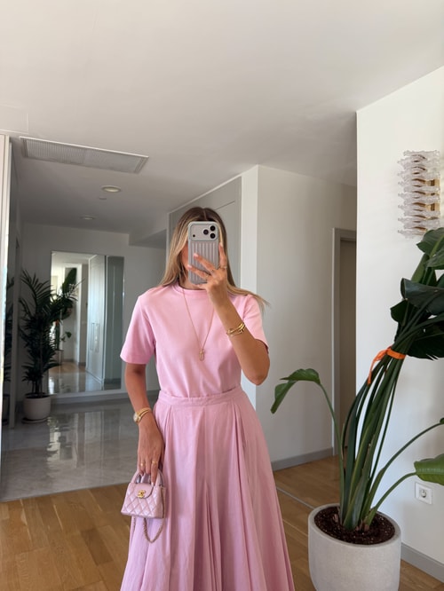 Cs Premium Pamuklu Tişört - Pembe