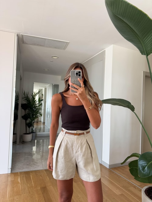 Dilvin Fitilli Askılı Atlet - Koyu Kahve