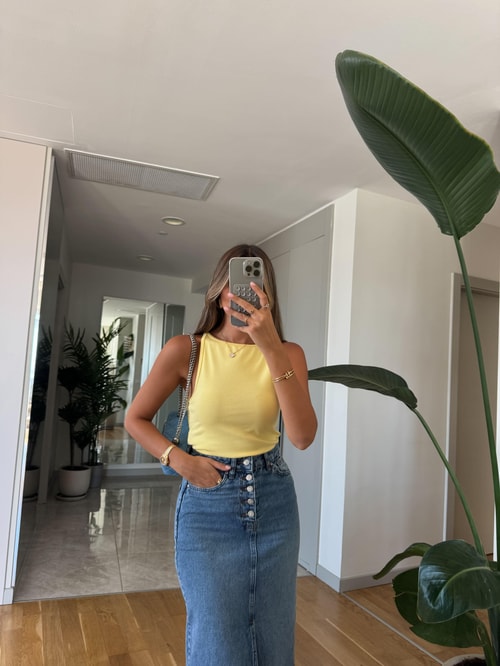 Dilvin Halter Yaka Atlet - Sarı