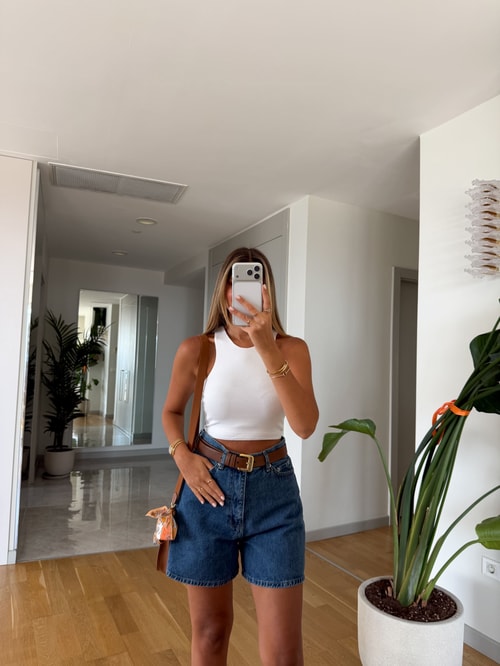 Dilvin Kolsuz Crop Top - Beyaz