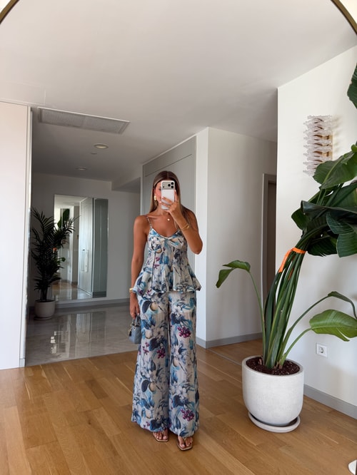 Empirme Askılı Bluz Pantolon Takım - Lacivert