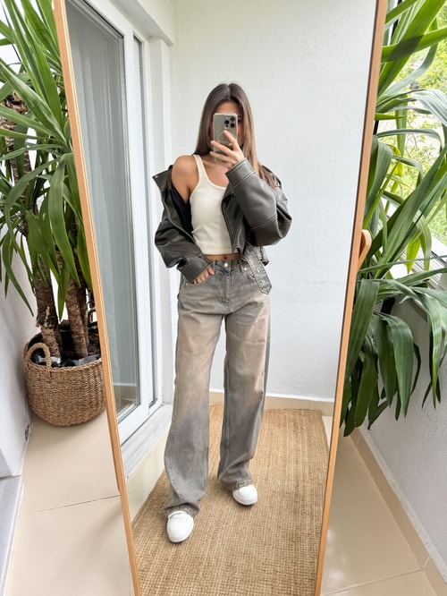 Eskitmeli Baggy Düşük Bel Jean