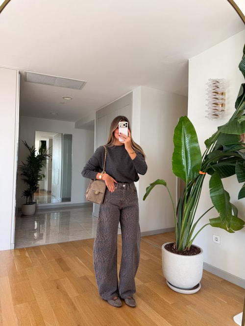 Eskitmeli Leopar Barrel Jean 