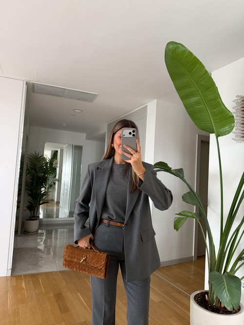 Esso Kapak Cepli Blazer Ceket - Gri 