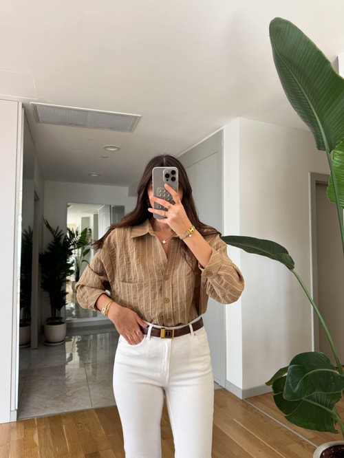 Fp Alfie Çizgili Gömlek- Yağ Yeşili