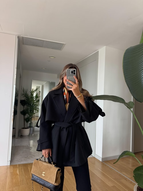 Fp Kısa Trençkot - Siyah