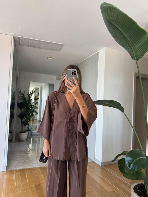 Fp Pantolon Bluz Takım Kahve · 2